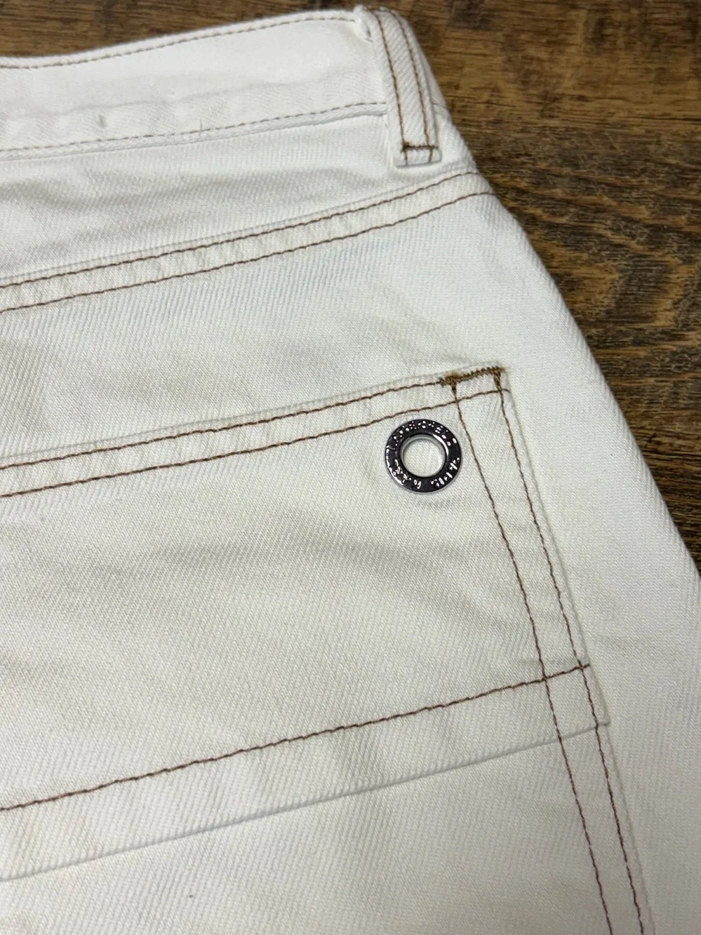 NEW Karl Lagerfeld Contrast Stitch Carpenter Natural Denim Pant Men 30X30 Cotton